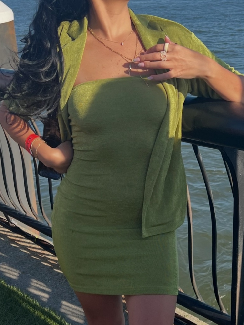 Princess Polly Olive Green Strapless Bodycon Mini Dress